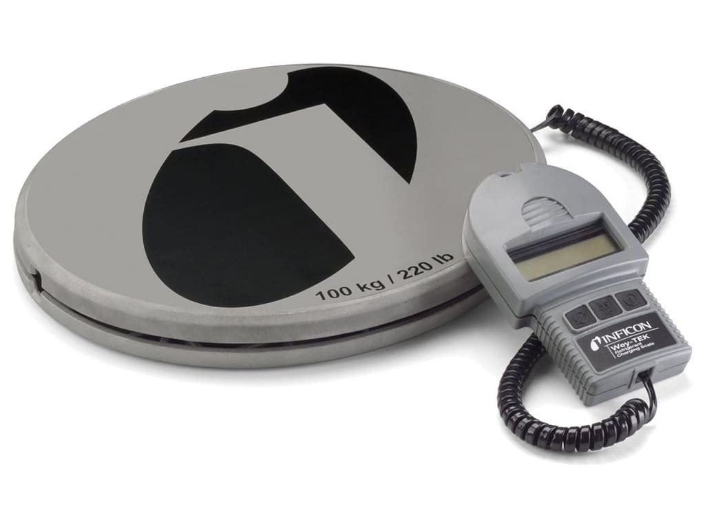 INFICON 713202G1 Wey-TEK Digital Refrigerant Charging Scale - Accurate HVAC R134a R22 R410a Gas Recharge Tool for AC Repair & Maintenance