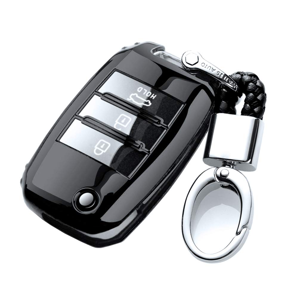 Ontto Soft TPU Car Key Fob Case for Kia Flip Key - Protective Shell Cover with Full Protection | Perfect for Everyday Use, Travel & Keychain Organization