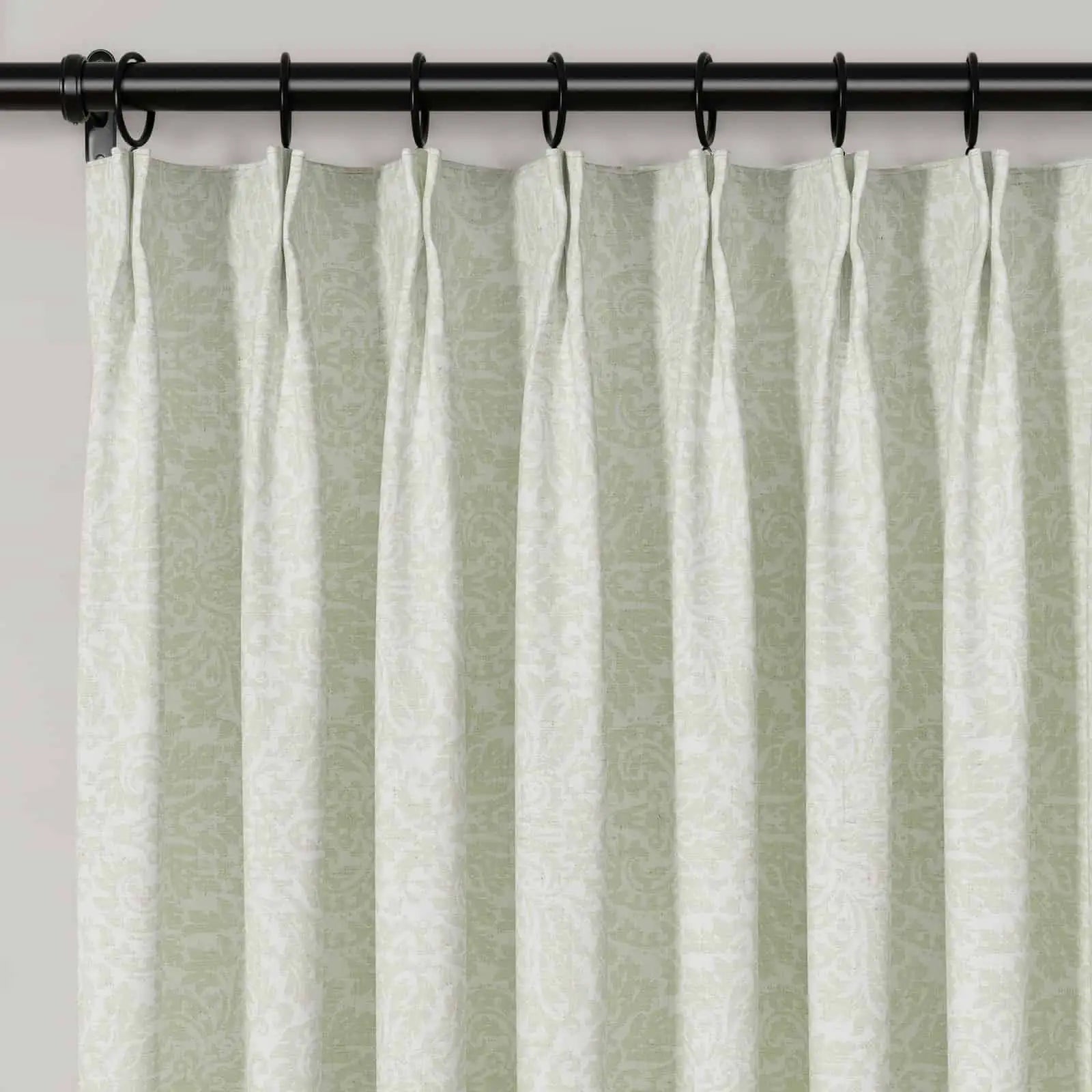 Bohemian Botanical Pleated Drapery Curtains - 52 Inch Width - Elegant Boho Home Decor for Living Room & Bedroom