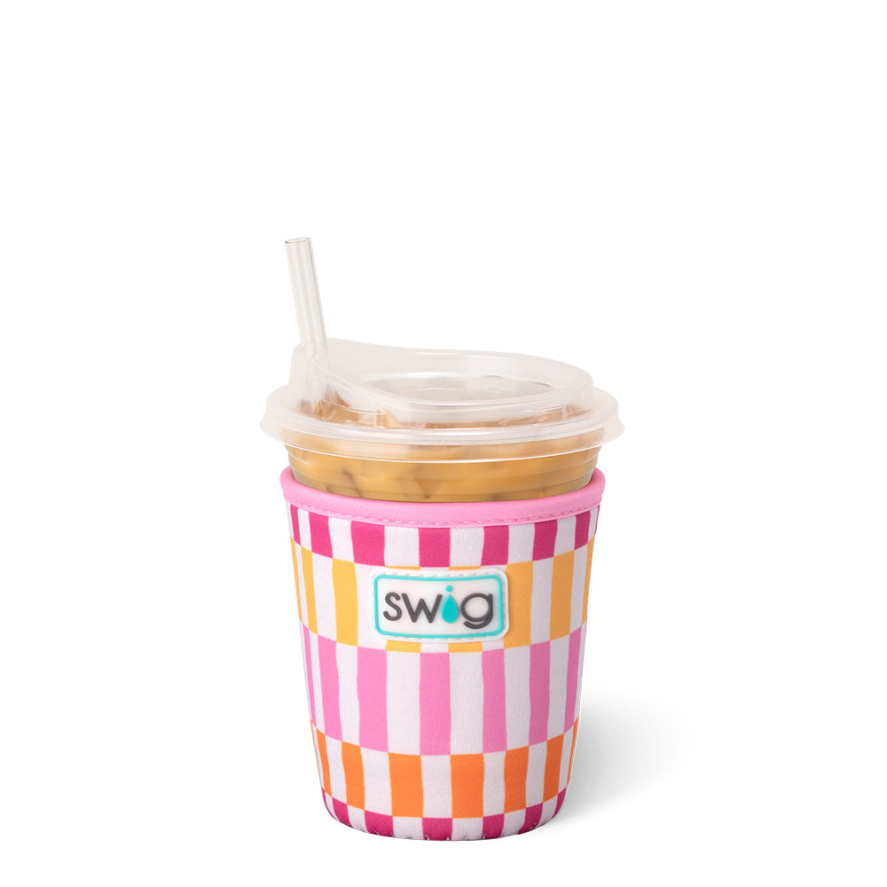 Sherbet Stripe Small Iced Cup Coolie - Insulated Beverage Sleeve for Cold Drinks, Perfect for Summer Parties, Beach Outings and Outdoor Events