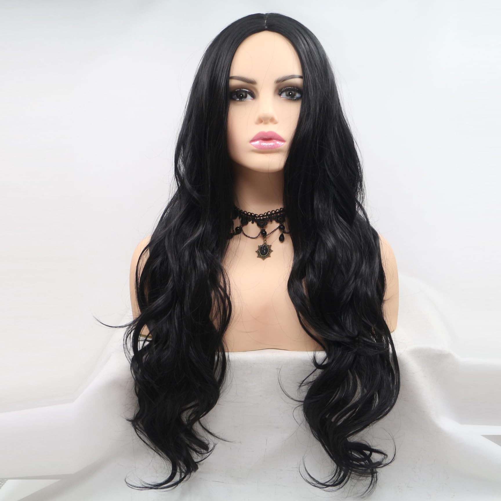 Xiweiya 13x3 Lace Front Wigs for Women - Black Body Wave 24
