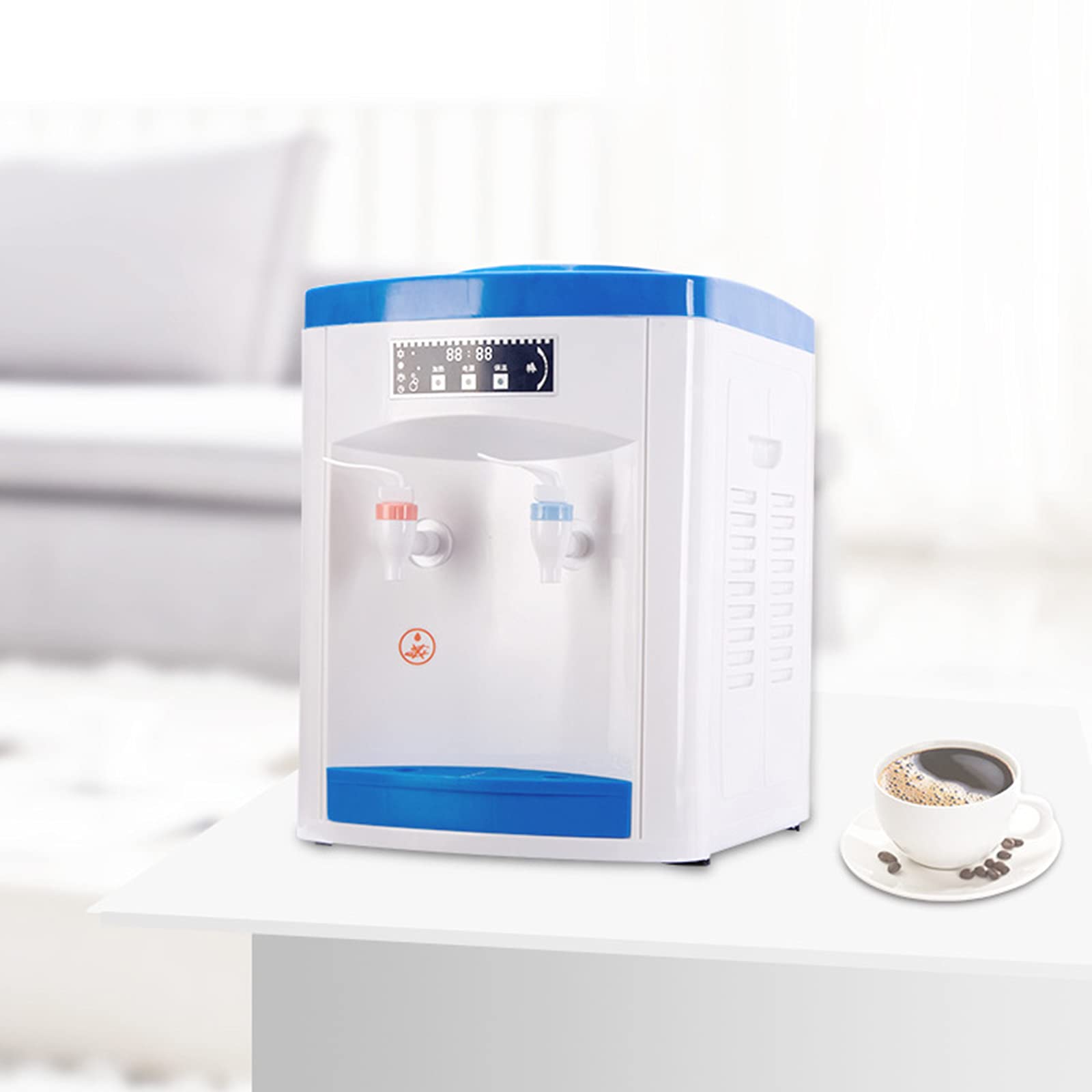 110V Electric Water Dispenser - Hot & Cold Countertop Water Cooler with LED Indicator, Top Loading Design for Home, Kitchen, Office (5L-18L Bottle Capacity) | Perfect for Refreshments, Tea, Coffee & Instant Cooking