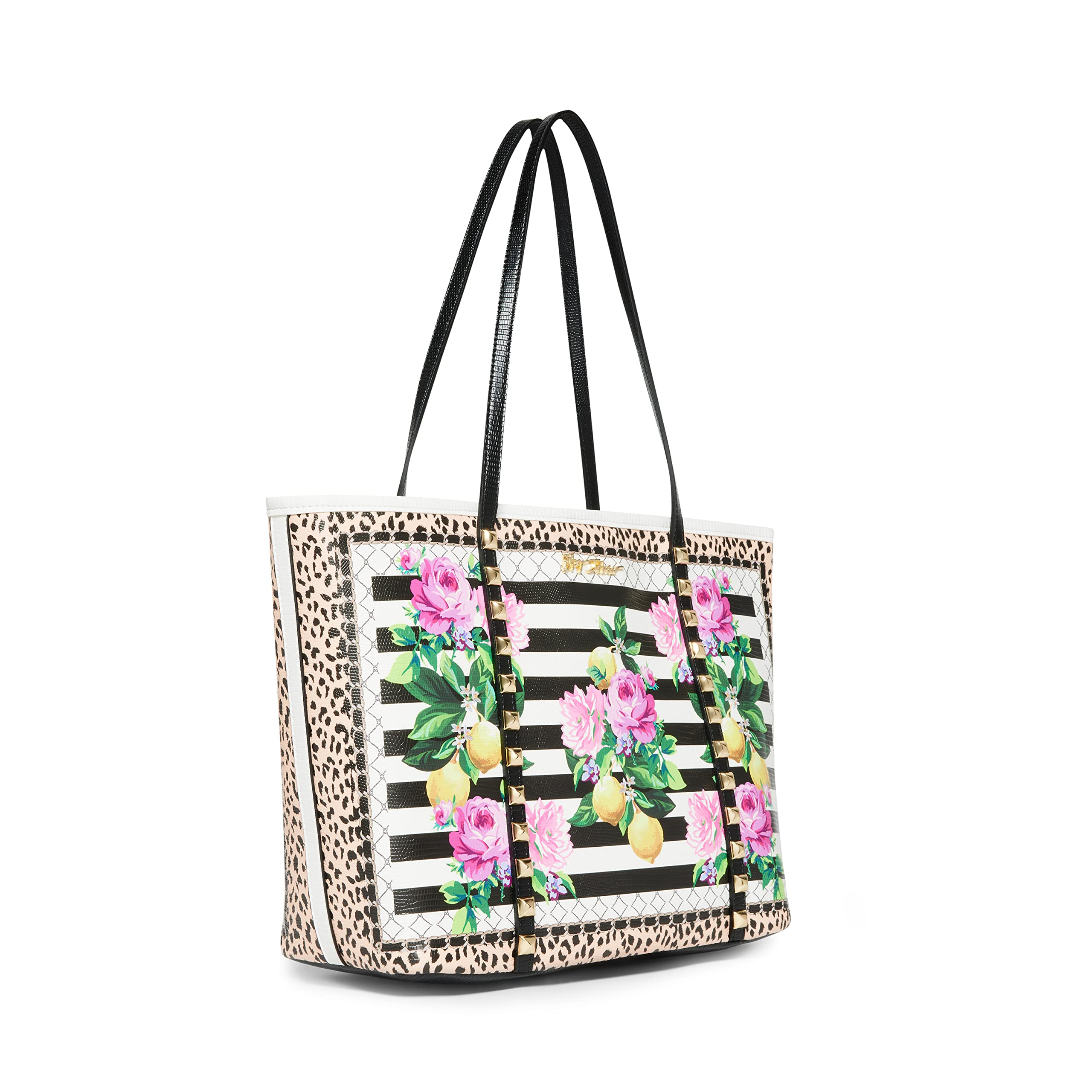 Betsey Johnson Black and White Amazing Tote Bag - Stylish Large Shoulder Bag for Women, Perfect for Work, Travel, and Everyday Use