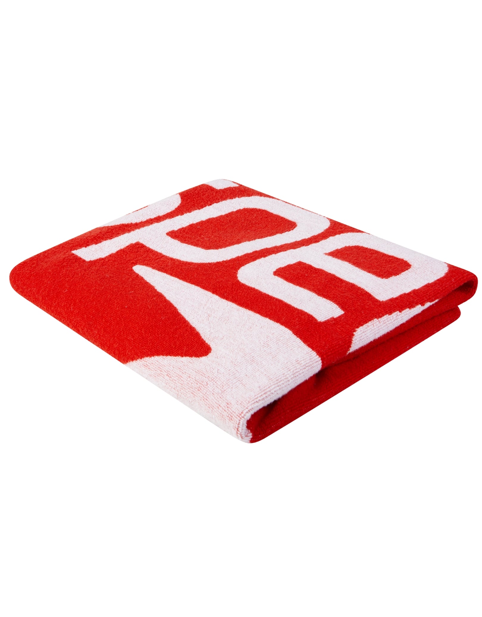 Custom Embroidered Logo Towel - Red & White - Premium Cotton Bath & Beach Towel for Hotels, Gyms & Promotional Gifts