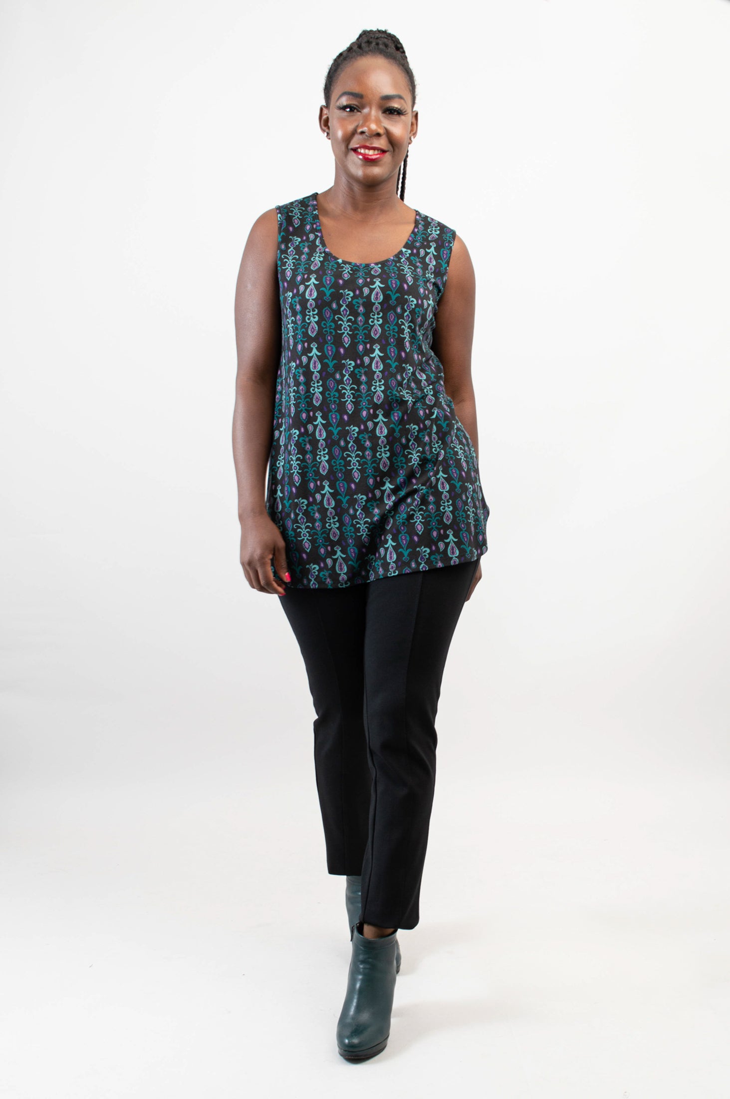 Stylish Jazz Tank Top with Elegant Jewels & Bamboo Design - Women's Fashion Blouse for Casual Wear & Night Out