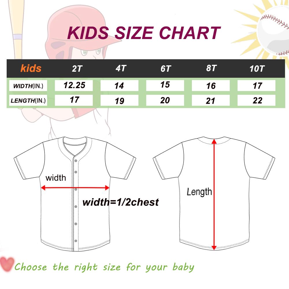 Custom Kids Baseball Jersey - Button Down Hip Hop T-Shirt for Boys & Girls | Personalized Softball Uniform for Youth Sports & Casual Wear