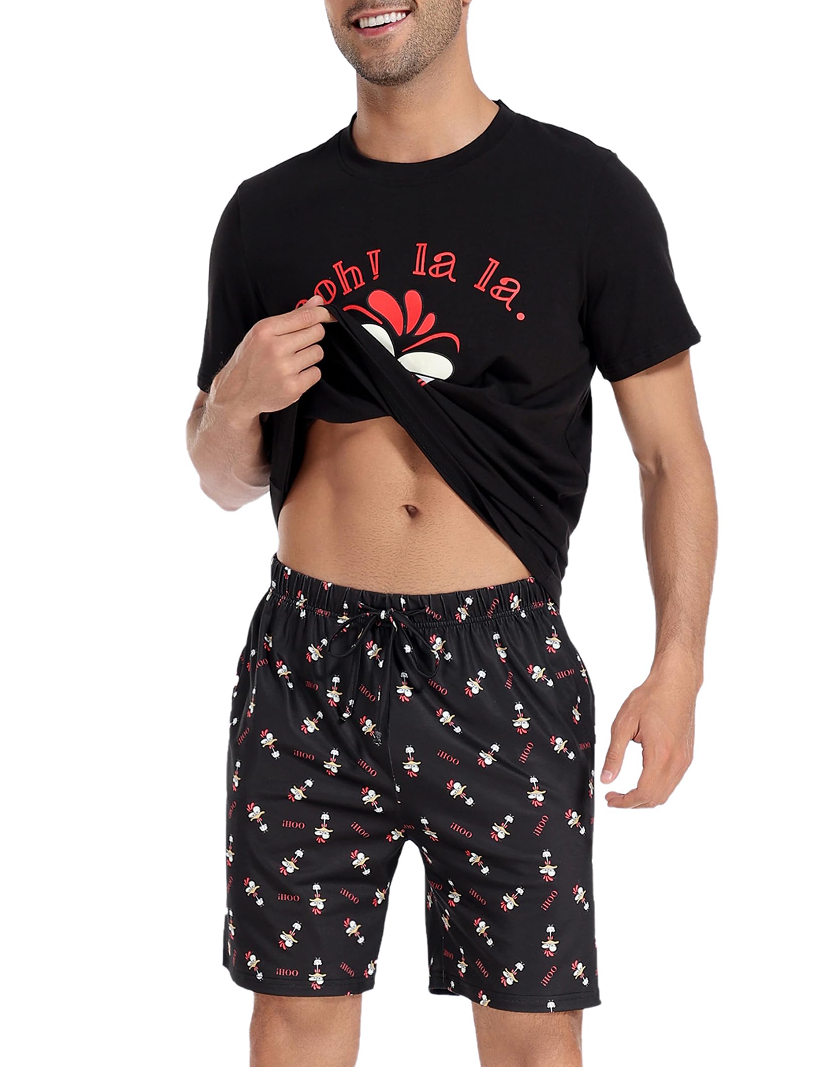 **Men's Cotton Pajama Set - Soft V-Neck Sleepwear with Pockets for Lounge & Relaxation at Home**
