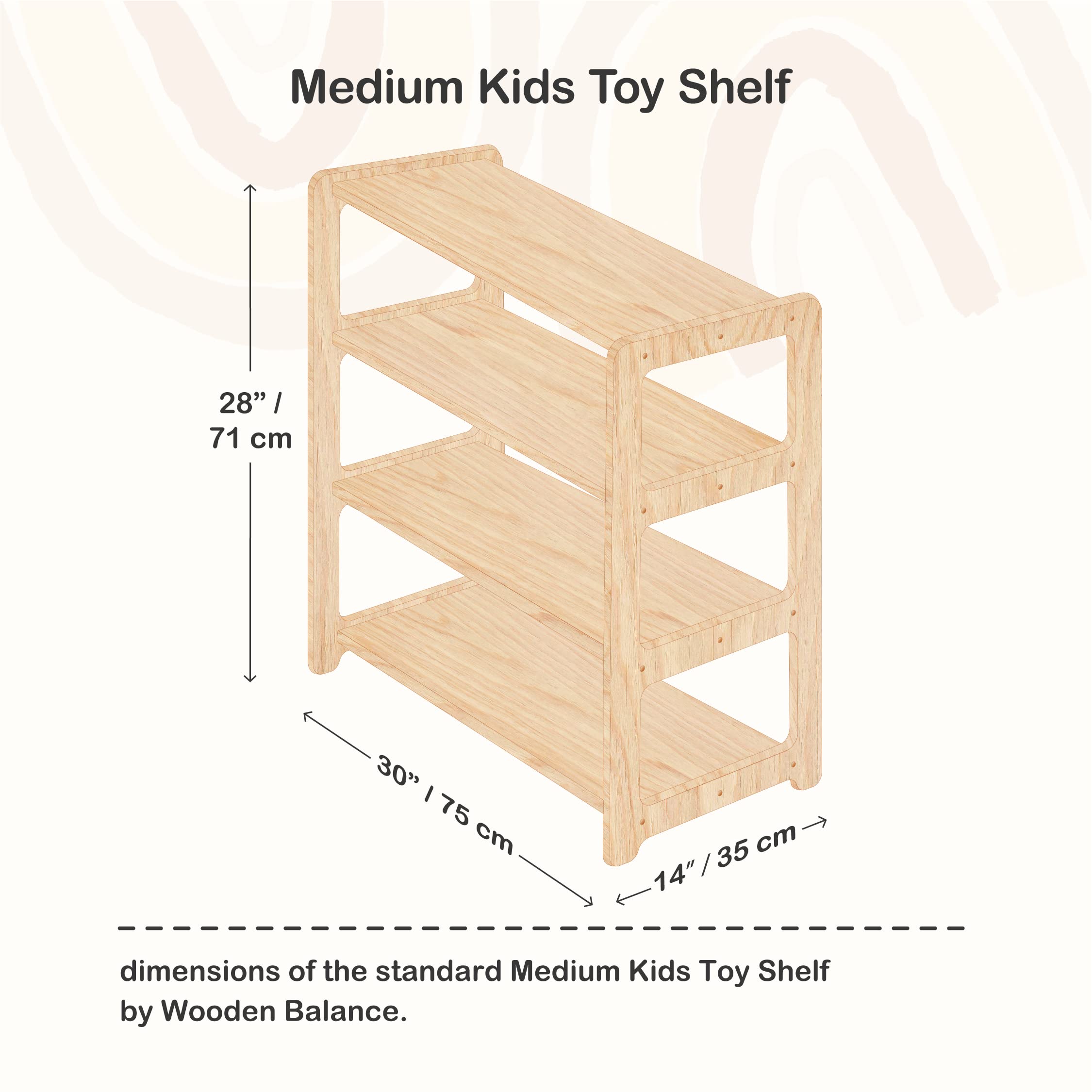 Set of 3 Montessori Toy Shelves & Kids Clothing Rack - Wooden Open Storage Shelves for Toys, Books & Clothes - Perfect for Playroom, Bedroom & Montessori Classroom Organization