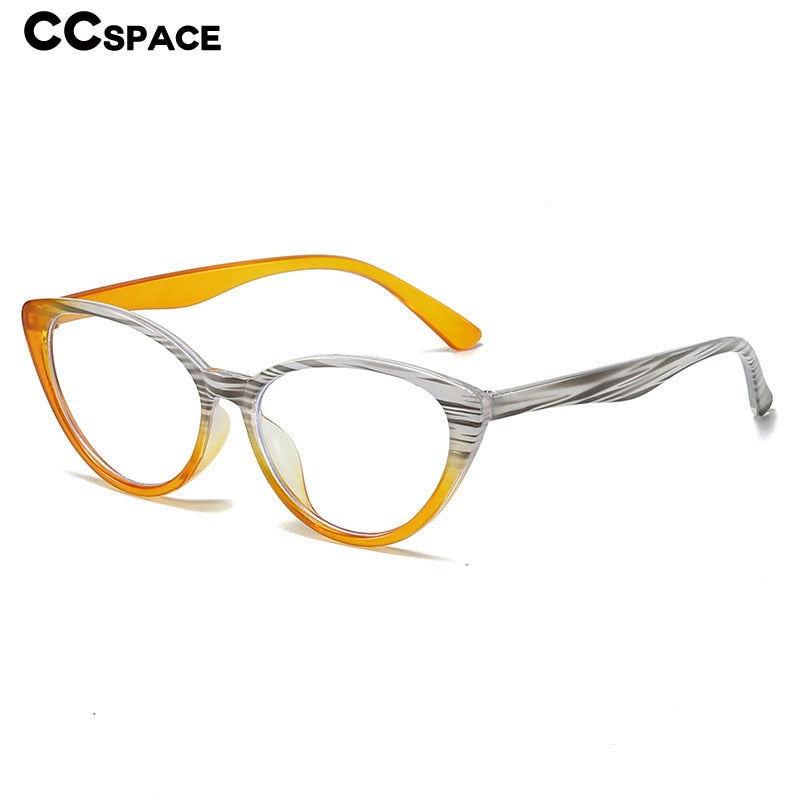 CCspace Unisex Full Rim Cat Eye TR90 Eyeglasses 55674 - Lightweight & Durable Frame for Men & Women - Perfect for Reading, Work, and Fashion Accessories