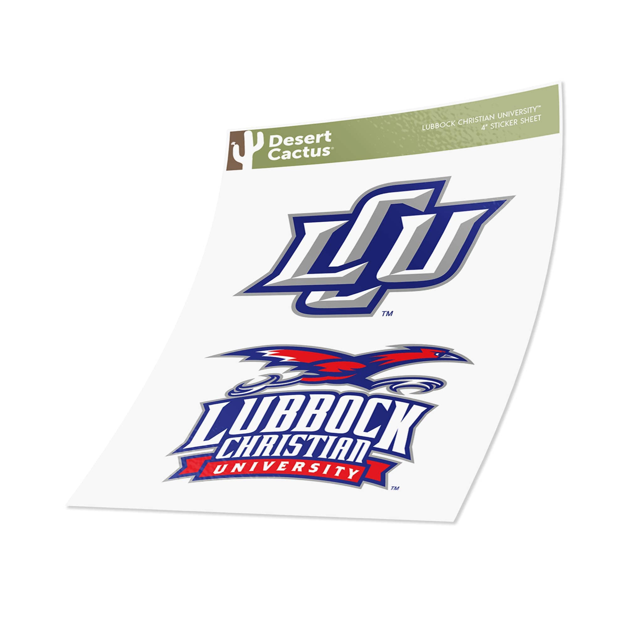 Desert Cactus LCU Sticker Set - 4 Inch Vinyl Decals for Laptop, Water Bottle, Car & Scrapbook - Lubbock Christian University Chaparrals Fan Gear | Perfect for School Spirit, DIY Crafts & Gift Giving