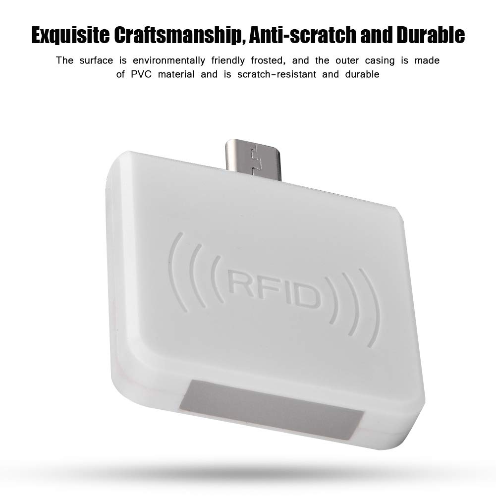 Portable Contactless Smart Card Reader - High Frequency RFID ID Reader with USB Interface for PC, Phone & Tablet | 0.2s Fast Reading | IC/ID Dual Version (White) | Ideal for Office Security, Access Control & Payment Systems