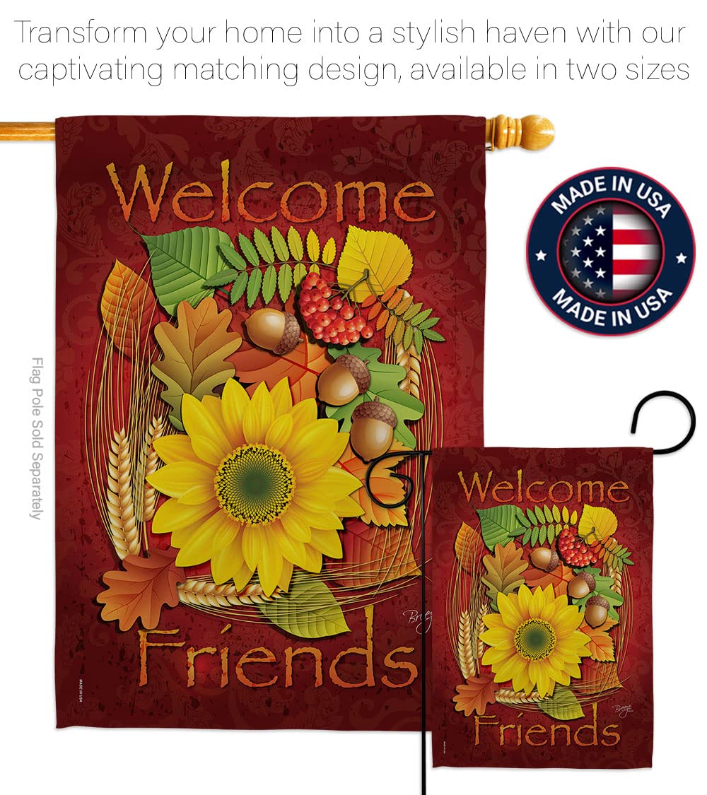 Breeze Decor Fall Harvest Flags Set - House & Garden Decor for Autumn