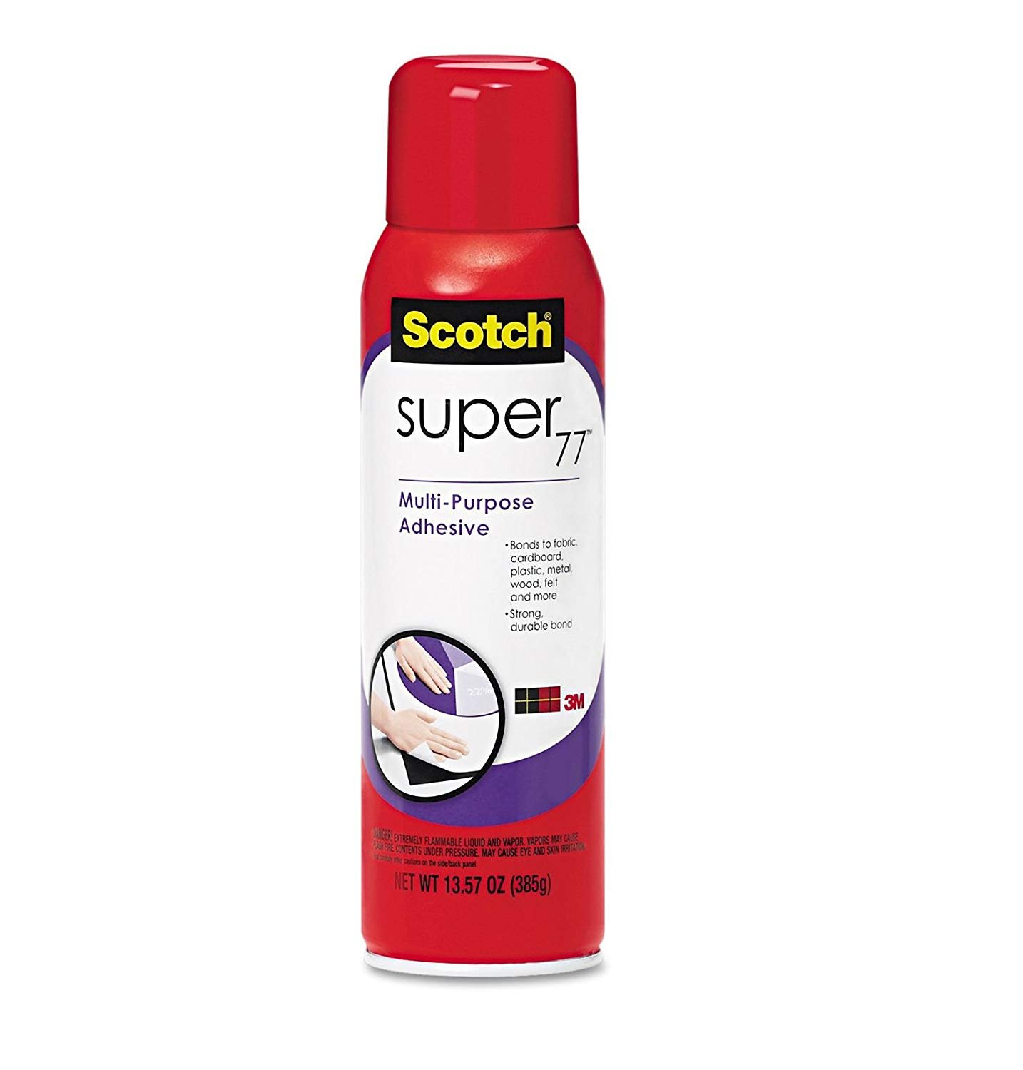 3M Super 77 Multipurpose Spray Adhesive - Strong Bonding Glue for Crafts, DIY Projects, Foam, Fabric & Wood - Perfect for Home, Office & School Projects