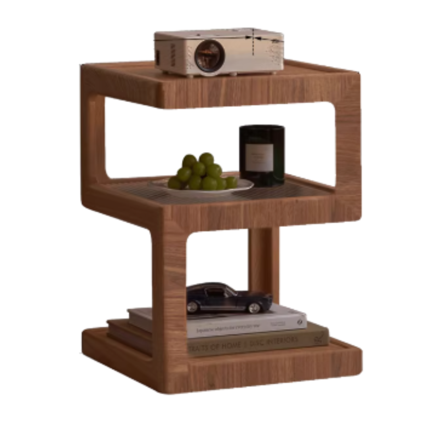 15.7x15.7x21.7 inch / 40.0x40.0x55.0 cm / Rich dark walnut color / Black Walnut side table