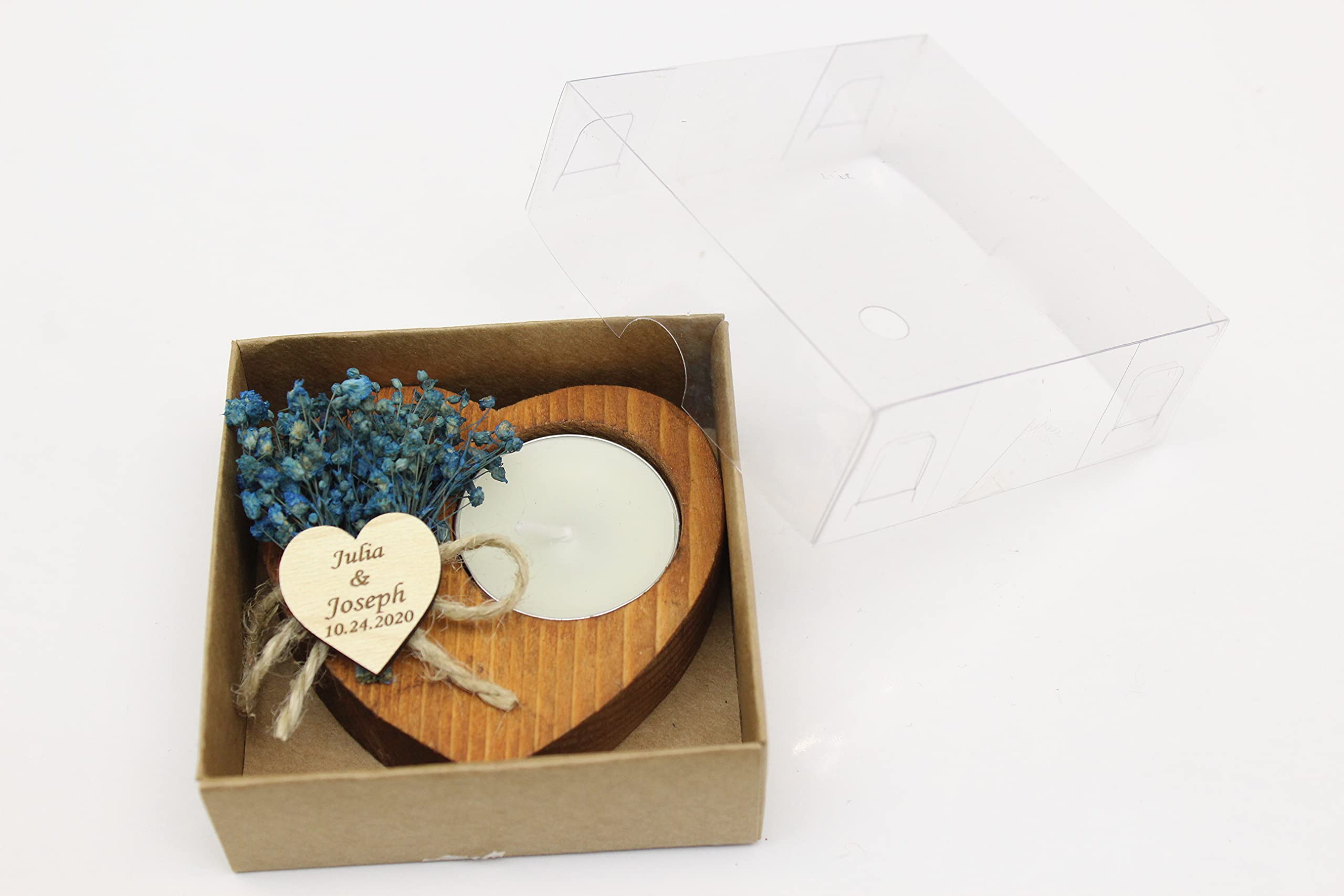 50 Pcs Heart Shaped Tealight Candle Holders Bulk - Romantic Wedding Guest Favors, Funeral Memorial Gifts, Bridal Shower Party Decorations - Perfect for Candlelight Dinners, Anniversary Celebrations & Home Decor