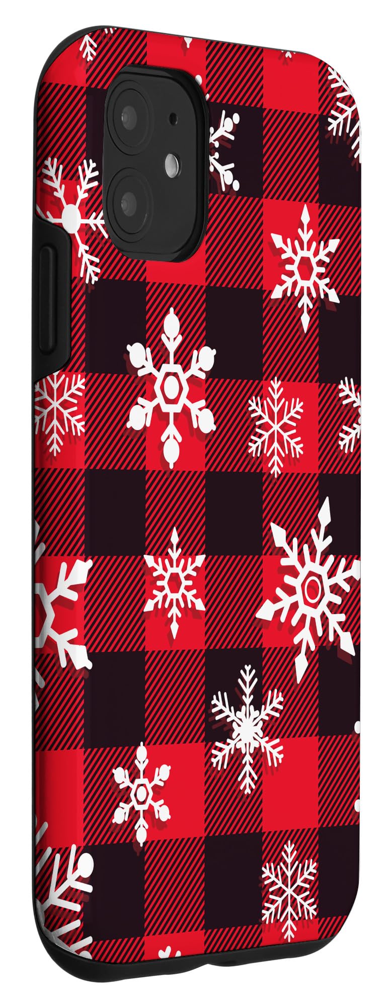 iPhone 11 Case - Festive Red Buffalo Plaid with Snowflake Design | Holiday Christmas Gift | Protective Cover for Daily Use, Travel & Winter Outings