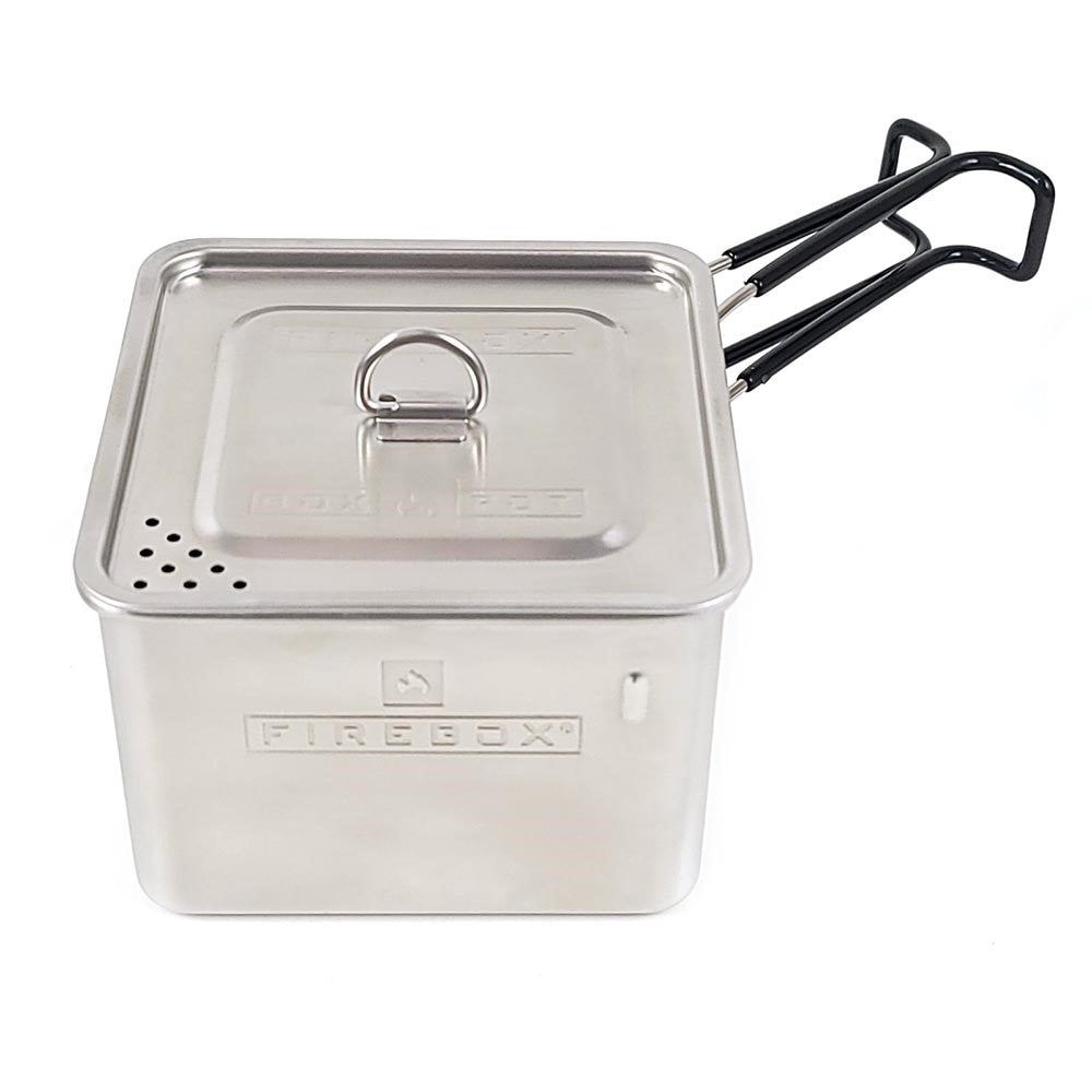 Firebox Box Pot - Portable Camping Cookware for Outdoor Adventures, Backpacking & Emergency Preparedness | Compact & Durable Stainless Steel Cooking Pot for Hiking, Picnics & Survival Kits
