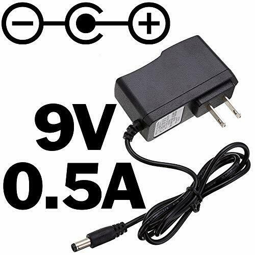 9V 500mA AC/DC Power Adapter with 5.5mm x 2.1mm Barrel Plug - Center Positive Polarity - Compatible with Guitar Pedals, LED Strips, CCTV Cameras & Electronics
