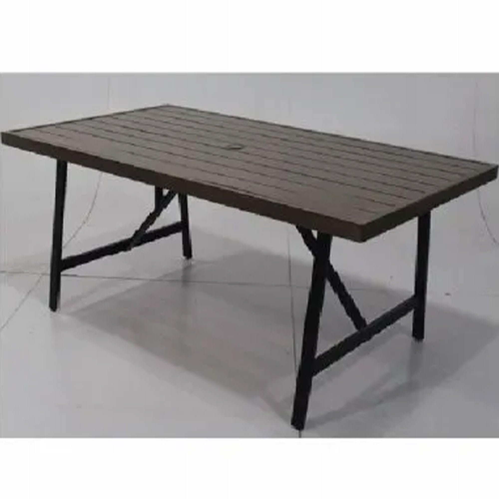40 x 70 Inch Outdoor Dining Table - 2-Tone Aluminum Patio Table with Rust-Proof Frame (Black/Coffee) - Perfect for Backyard BBQs, Poolside Gatherings & Garden Parties