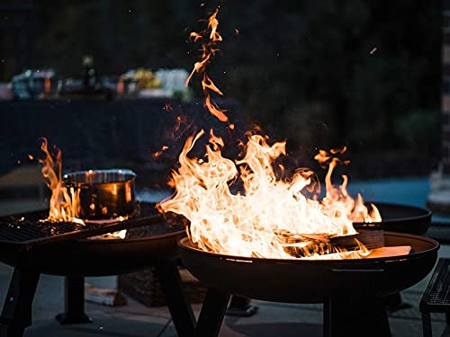 Barebones Heavy Duty Fire Pit Grill for Outdoor Cooking - Camping, Backyard BBQ, Open Pit Grilling & More - Perfect for Campgrounds, Picnics & Patio Gatherings