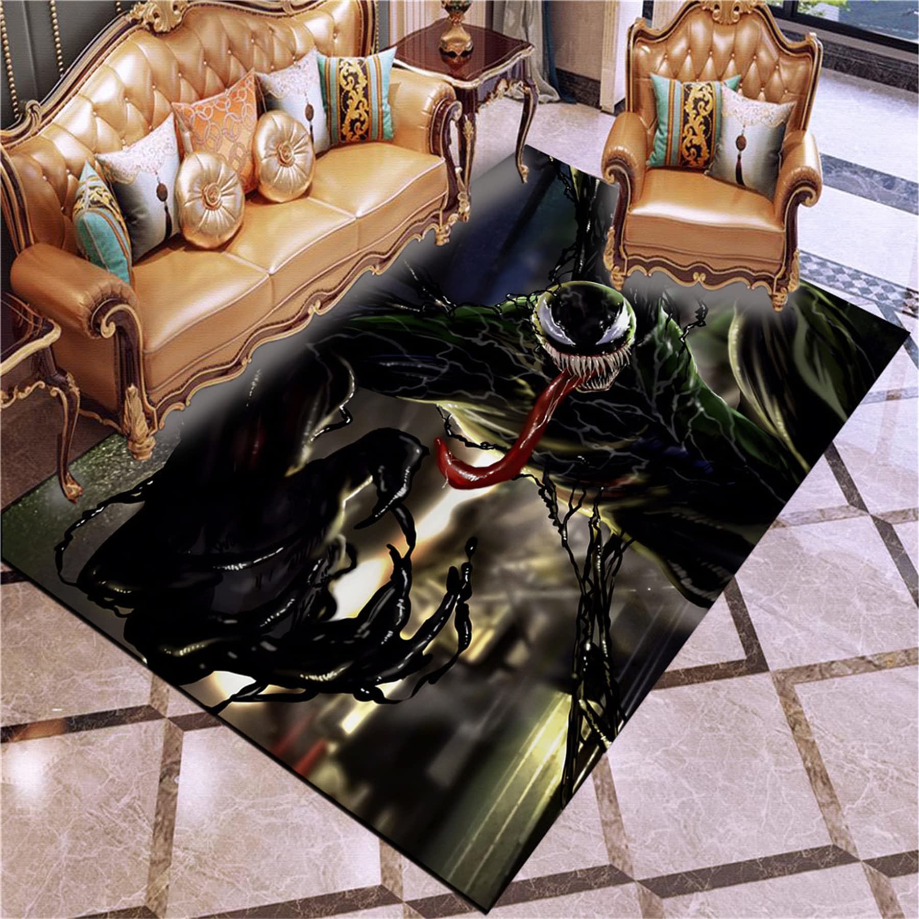 KiraGrace Venom Area Rug - Non-Slip Soft Carpet for Living Room, Bedroom, Sofa, Door Mat, Kitchen & Bathroom - Home Decor Floor Mat for Indoor Use - Perfect for Cozy Spaces and High-Traffic Areas