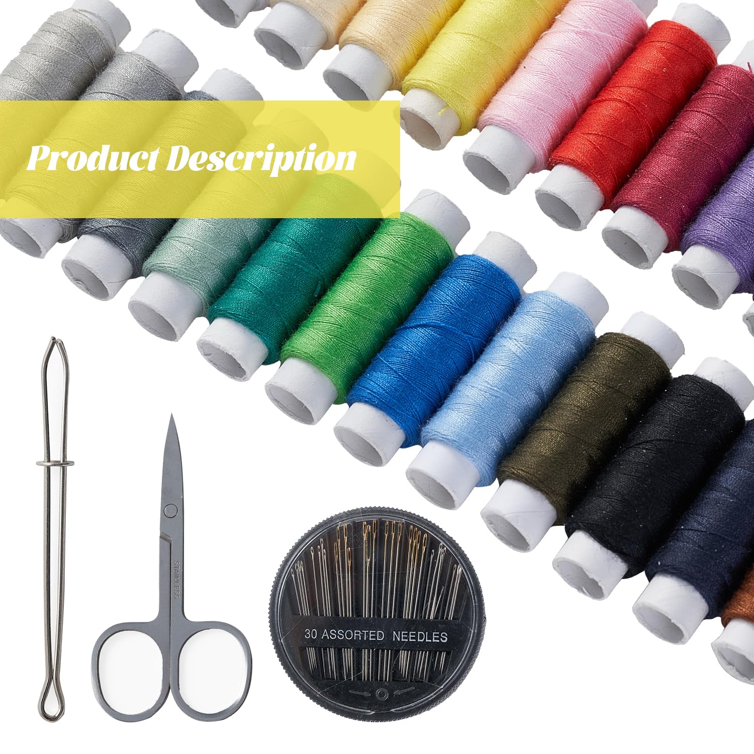 229-Piece Complete Sewing Kit with Scissors, Needles, Measuring Tape & Accessories - Perfect for Travel, Home Use & Beginner Sewing Projects (Ideal for Repairs, DIY Crafts & Emergency Fixes)