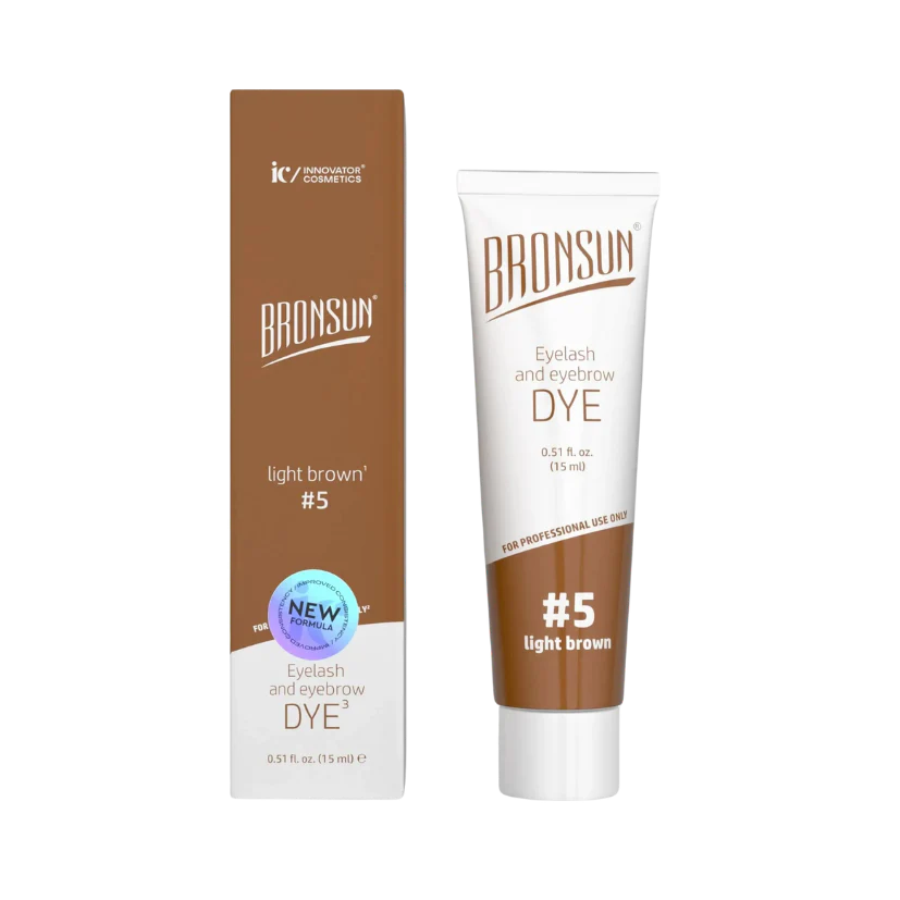 Bronsun Professional Lash & Brow Dye Kit - Light Brown 15ml | Vegan, Cruelty-Free, Long-Lasting Tint | Perfect for Eyebrow & Eyelash Coloring at Home or Salon Use