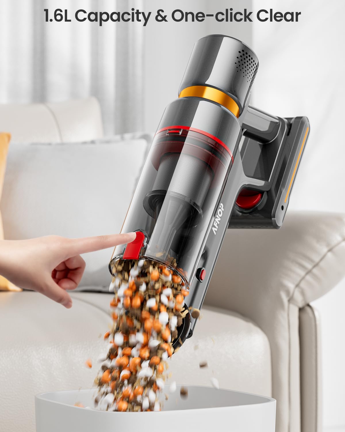 **45KPa 550W Cordless Vacuum Cleaner - 60Mins Runtime, LED Touch Screen, Anti-Tangle, Rechargeable for Pet Hair, Carpet & Hardwood Floors - Perfect for Home, Car & Office Cleaning**
