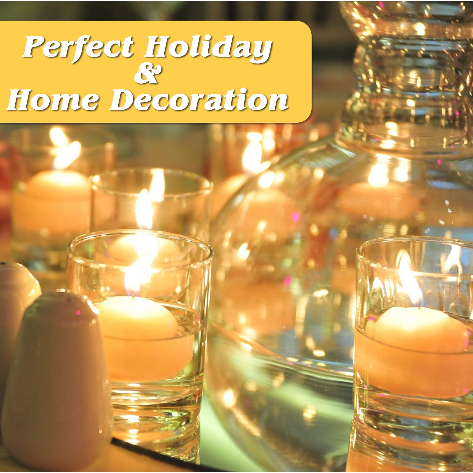 36 Pack Floating Candles - 2 Inch Long Lasting Small Unscented White Candles for Wedding Centerpieces, Birthday Party, Holiday Decor & Home Decoration - Perfect for Pool, Vase & Tabletop Displays