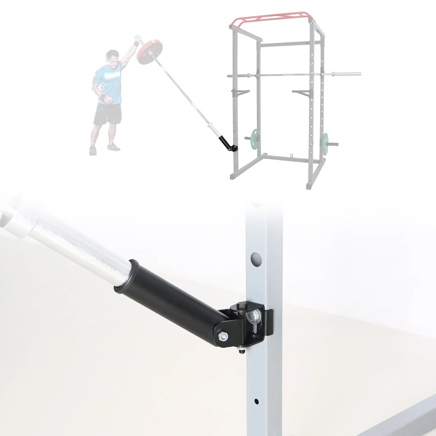 Heavy Duty Rack Mounted Landmine Squat Attachment - T-Bar Row Landmine Base for Power Rack - Perfect for Home Gym Strength Training & Weightlifting Exercises