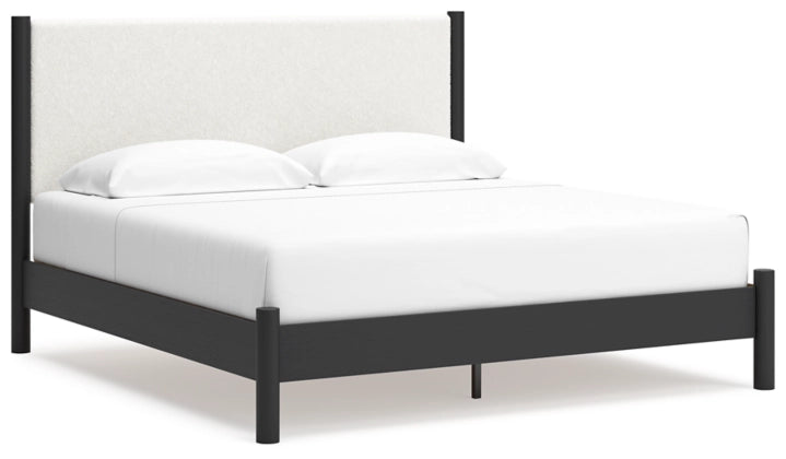 Cadmori King Size Upholstered Panel Bed Frame with 2 Nightstands - Modern Bedroom Set for Luxurious Master Suite Decor