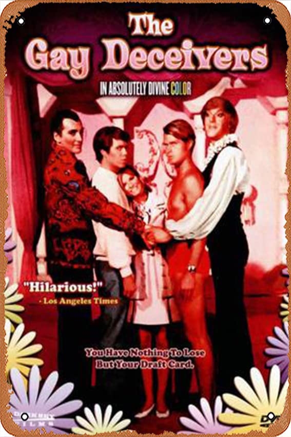 Vintage The Gay Deceivers Movie Poster Metal Tin Sign - Retro 12x8 Inch Wall Art for Home, Bar & Cafe Decor - Perfect for Man Cave, Movie Room & Vintage Themed Spaces