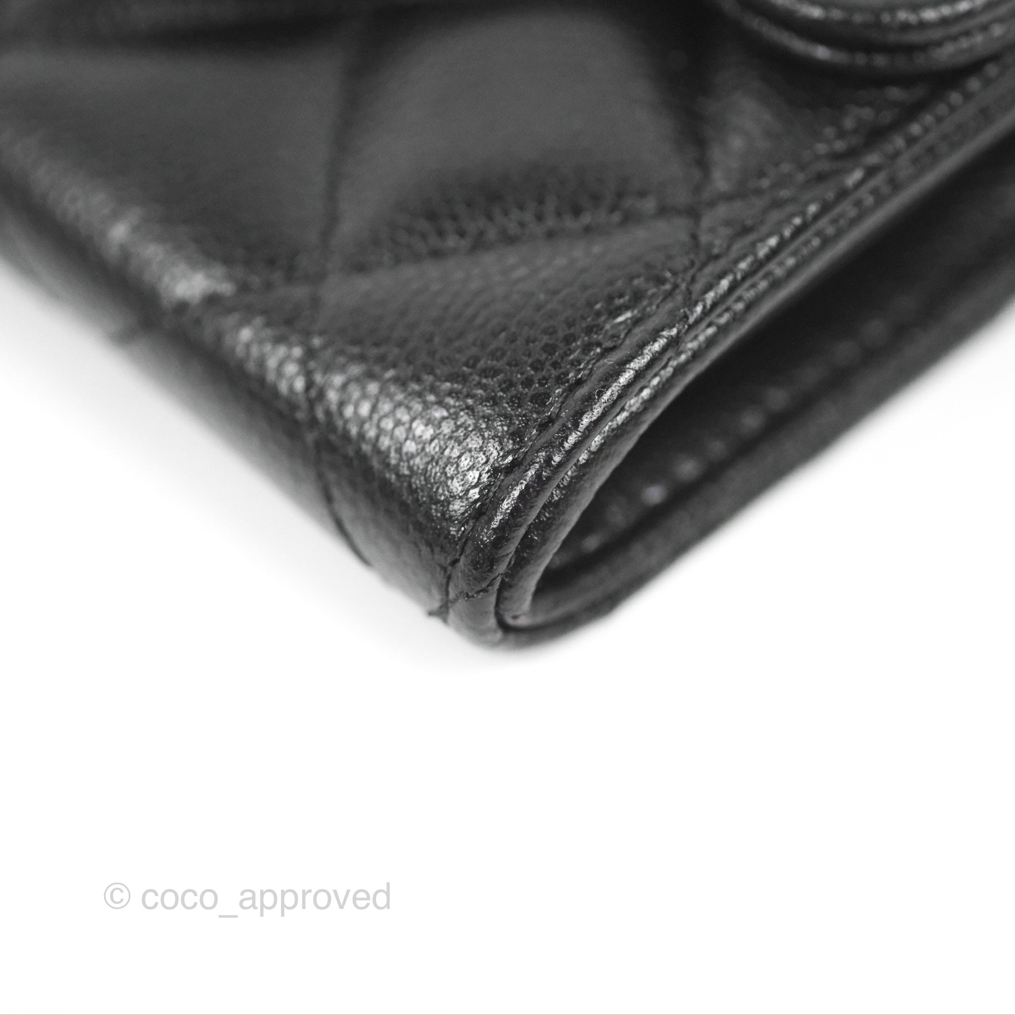 Chanel Classic Flap Coin Purse - Black Caviar Leather with Gold Hardware | Luxury Compact Wallet for Women | Perfect for Everyday Use & Special Occasions