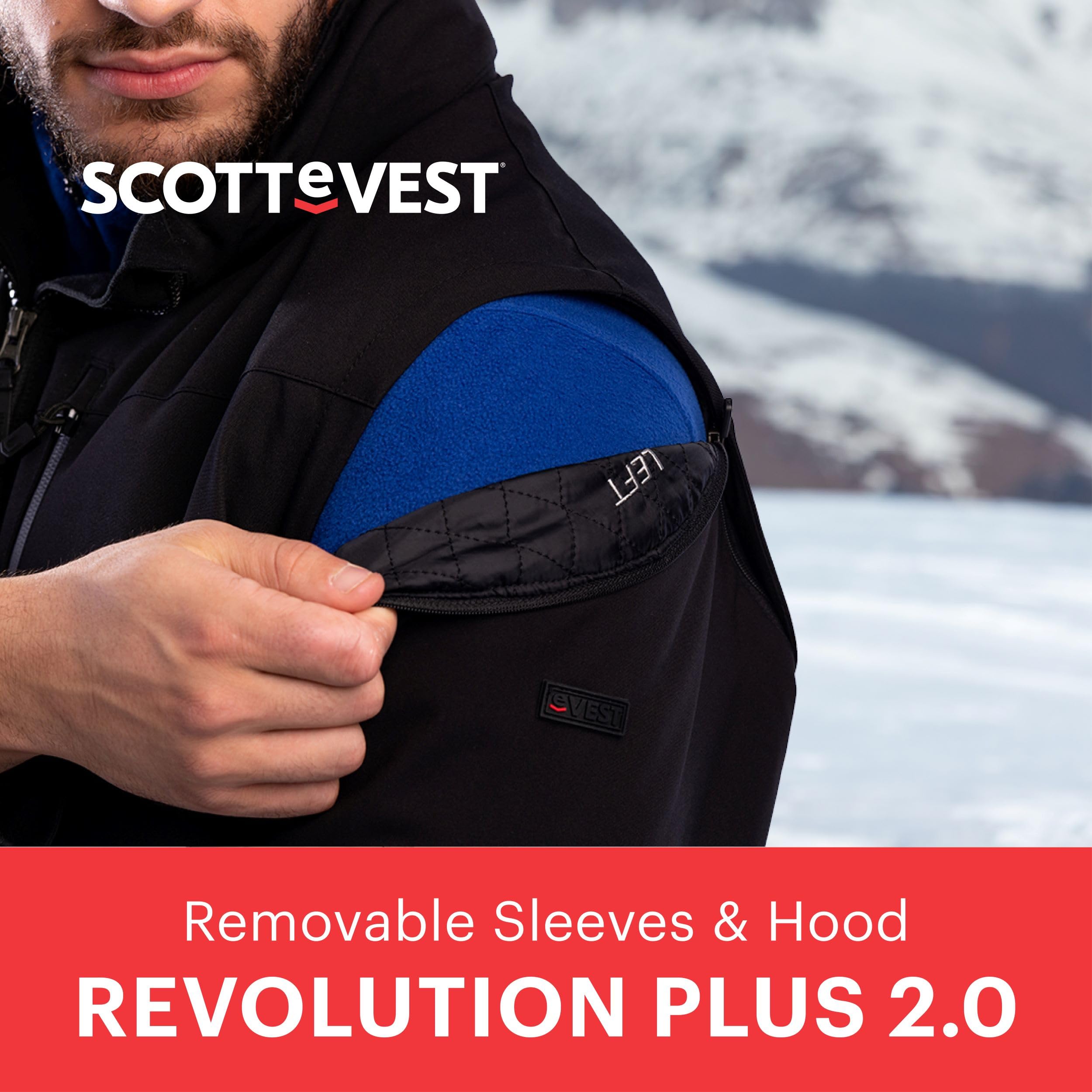 SCOTTeVEST Revolution 2.0 Plus Men's Jacket with 26 Hidden Pockets - Water Repellent & Warm Travel Coat for Outdoor Adventures, Commuting & Everyday Wear