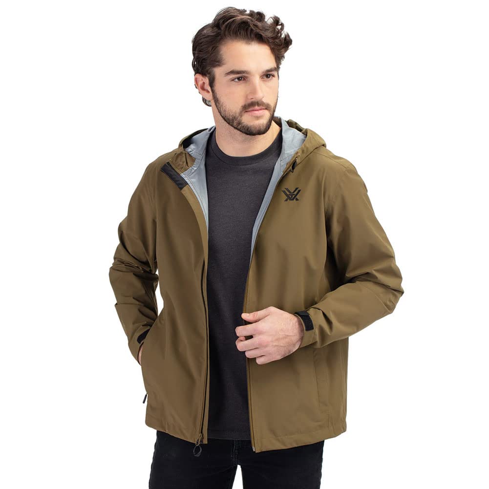 Vortex Optics Men's Waterproof Cloud Shaker Rain Jacket - Lightweight Windproof Outdoor Hiking & Travel Raincoat for All-Weather Protection