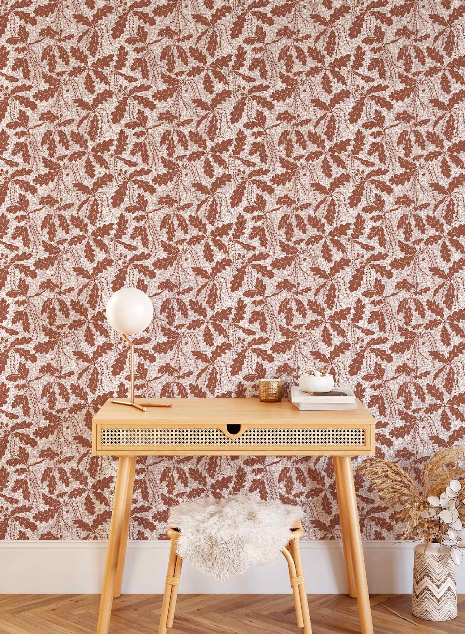 Premium Oak Catkin Wallpaper - Natural Wood Grain Peel and Stick Wallpaper for Home Decor | Perfect for Living Room, Bedroom & Office