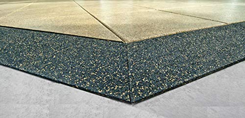Premium 1-Inch Thick Rubber Gym Floor Mats - Shock Absorbing & Noise Reducing Exercise Tiles - 2'x2' Interlocking Tiles (4 Sq Ft Coverage) - Ideal for Home Gyms, Weight Rooms & Play Areas - 10% Blue Color Option