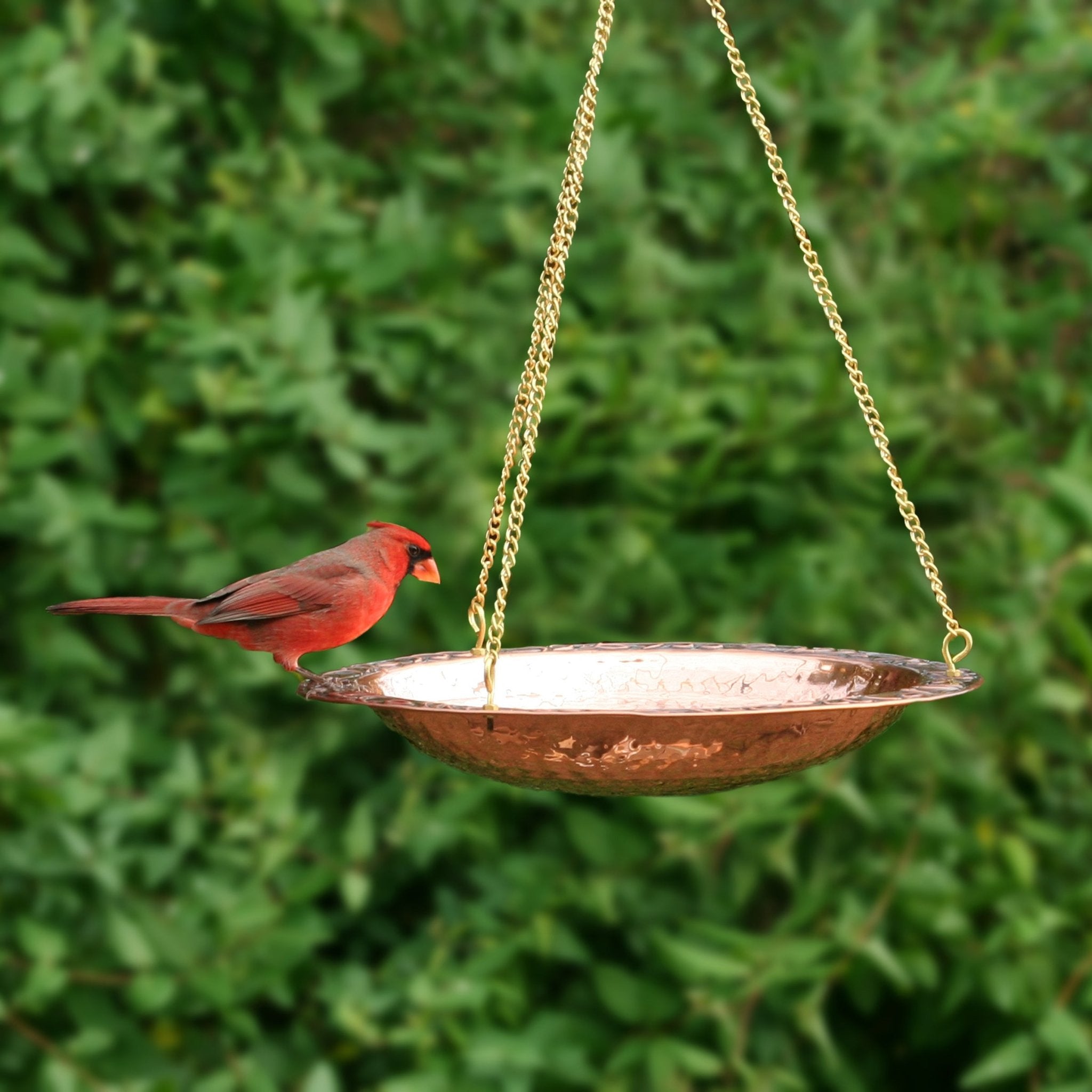 18-Inch Hanging Pure Copper Bird Bath for Garden, Patio & Outdoor Decor - Attracts Birds & Enhances Landscape Aesthetics
