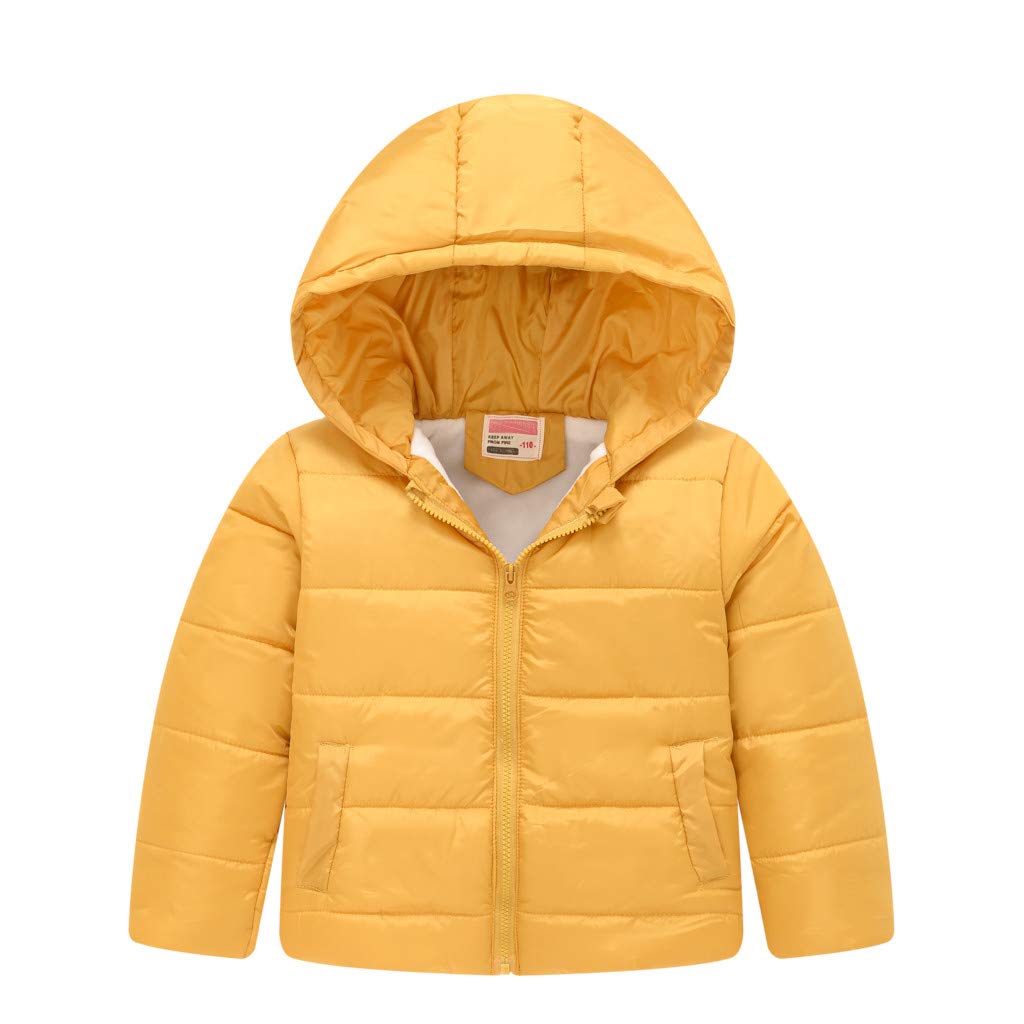 CLOTHBEST New Year's Baby Girl & Boy Outfit - Toddler Kids Waterproof Down Jacket Coat, Warm Winter Overcoat for Outdoor Activities - Essential Newborn & Baby Clothing in Yellow