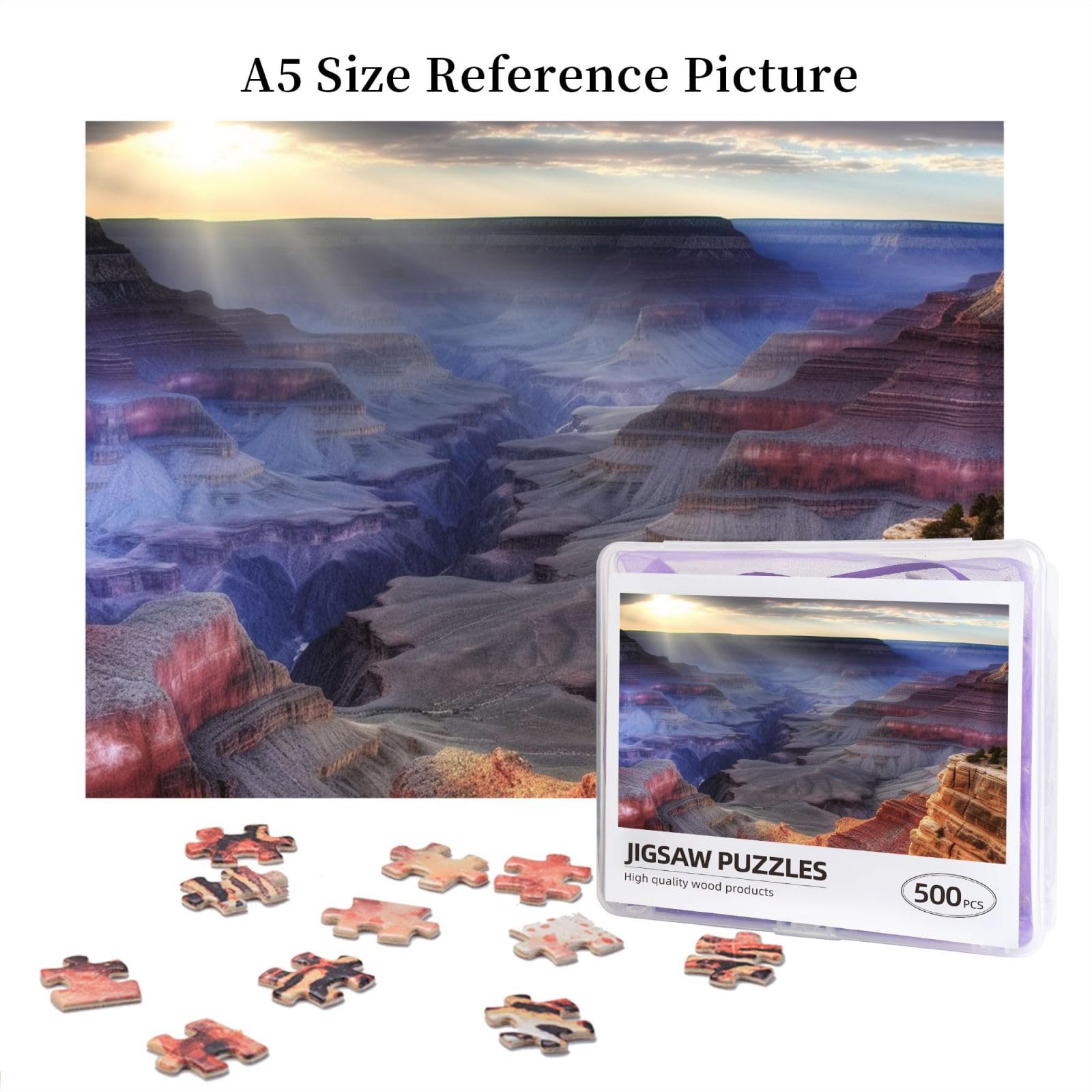 500-Piece Grand Canyon Jigsaw Puzzle for Adults - Personalized Wooden Photo Puzzle with 20.4