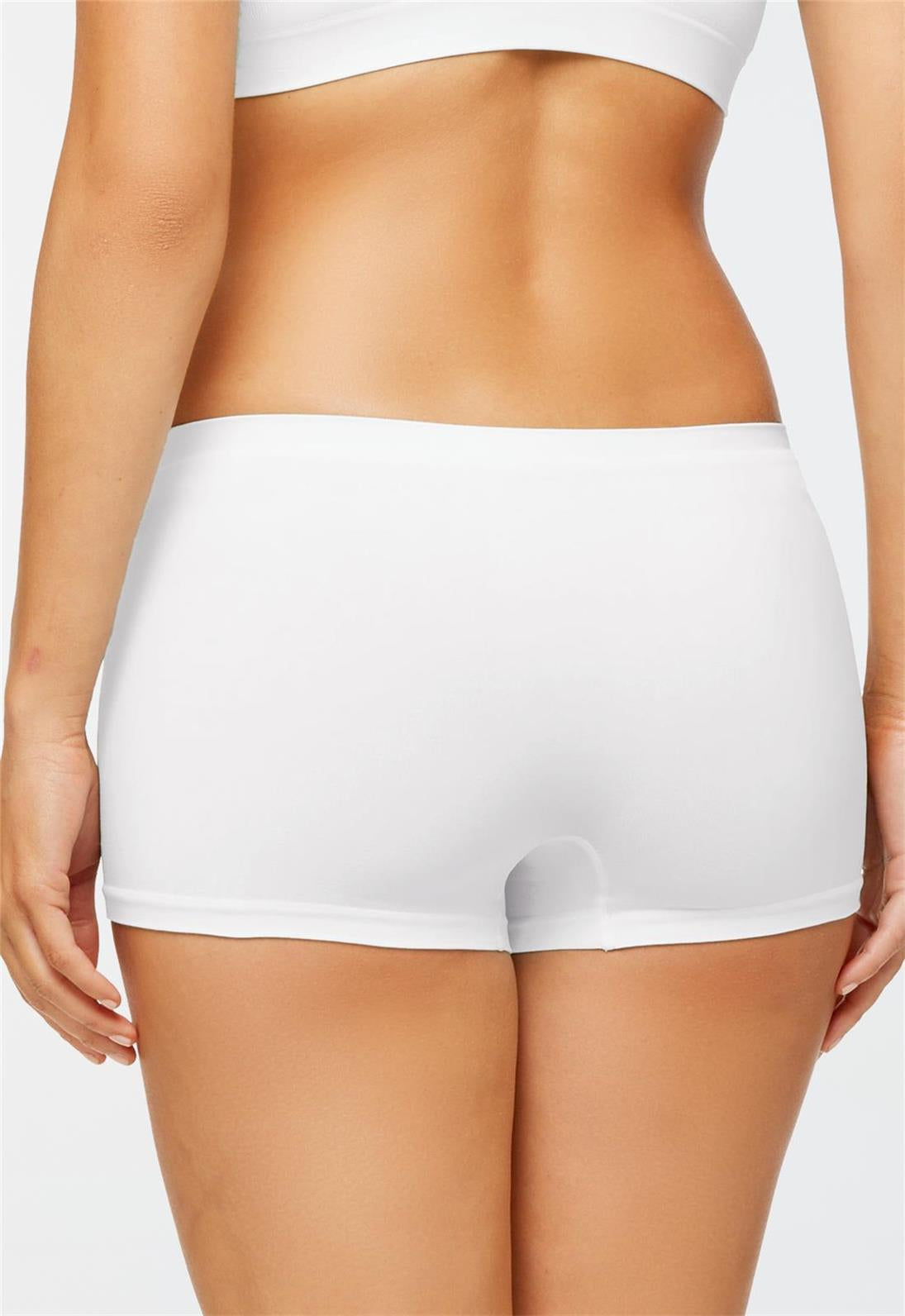 Chica Boyshort Underwear for Women - Soft Cotton Comfortable White Panties - Perfect for Everyday Wear, Yoga, and Sleep