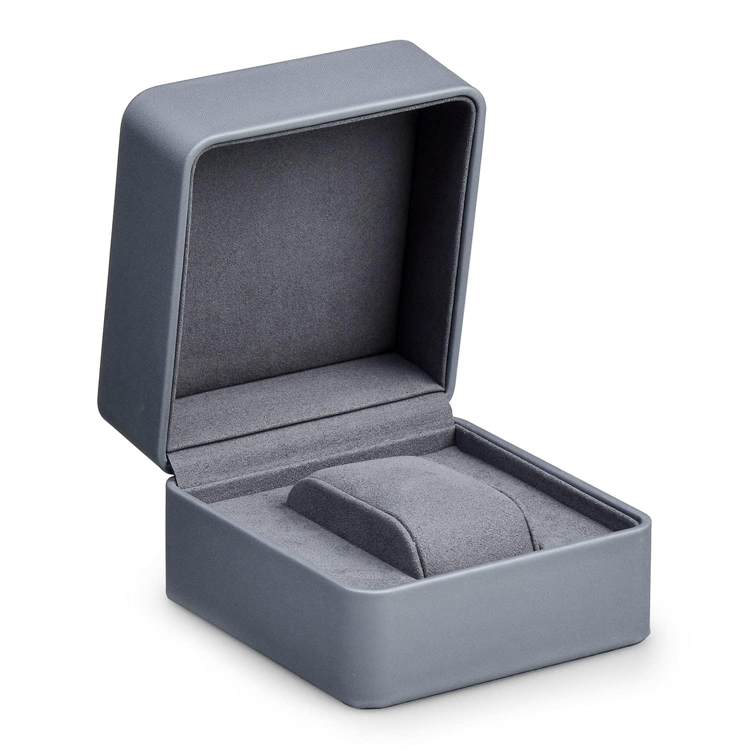 Oirlv Premium Leather Watch Gift Box - Single Watch Storage Case with Removable Pillow, Wristwatch Display Box (Light Gray) | Perfect for Men's Luxury Watch Collection, Gift Presentation & Jewelry Organizer