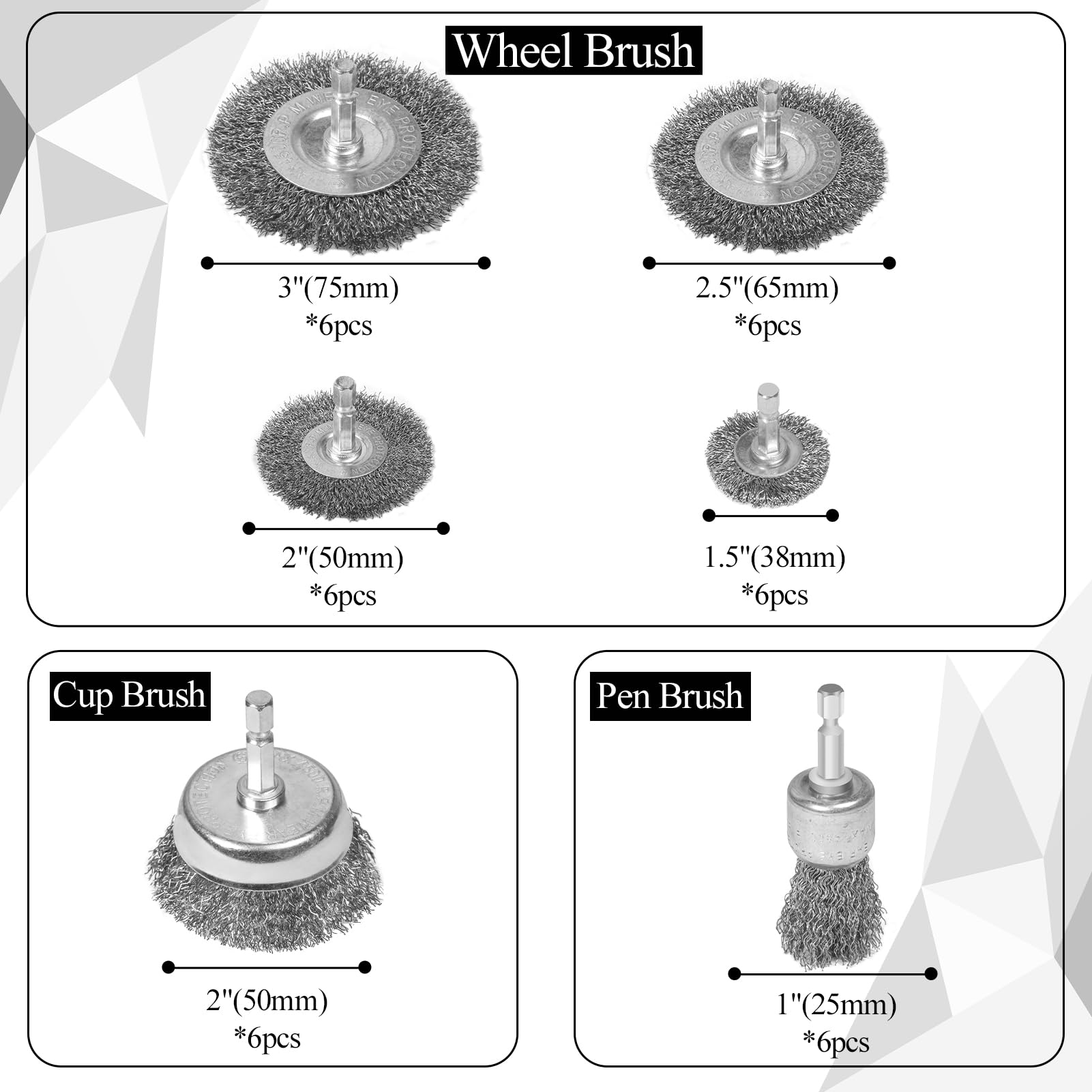 36-Piece Drill Brush Set - 1/4