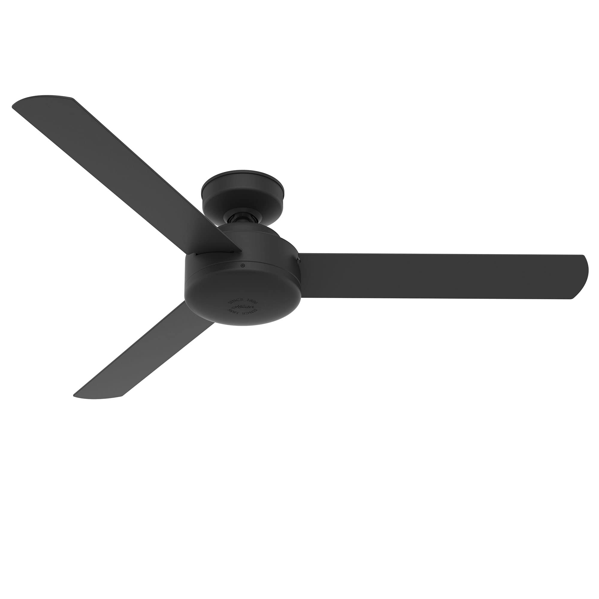 Hunter Fan 52 Inch Modern Matte Black Ceiling Fan with 3 Blades - Indoor Use, Quiet Operation, Energy Efficient (Renewed) - Perfect for Living Room, Bedroom, or Office Cooling