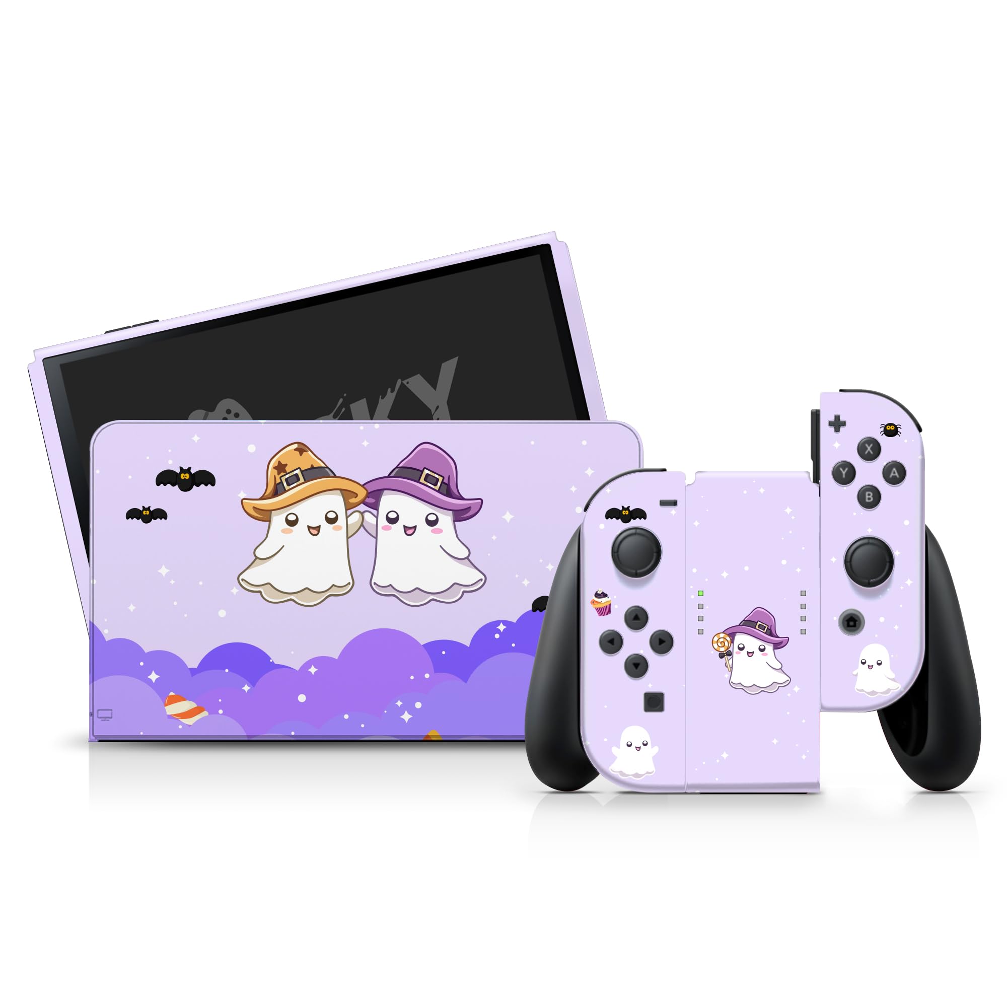 Anime Cartoon Nintendo Switch OLED Skin Wrap Cover - Premium Vinyl 3M Full Wrap Decal with Non-Slip Design | Compatible with Nintendo Switch OLED Model | Perfect for Halloween, Gaming Parties & Personalization