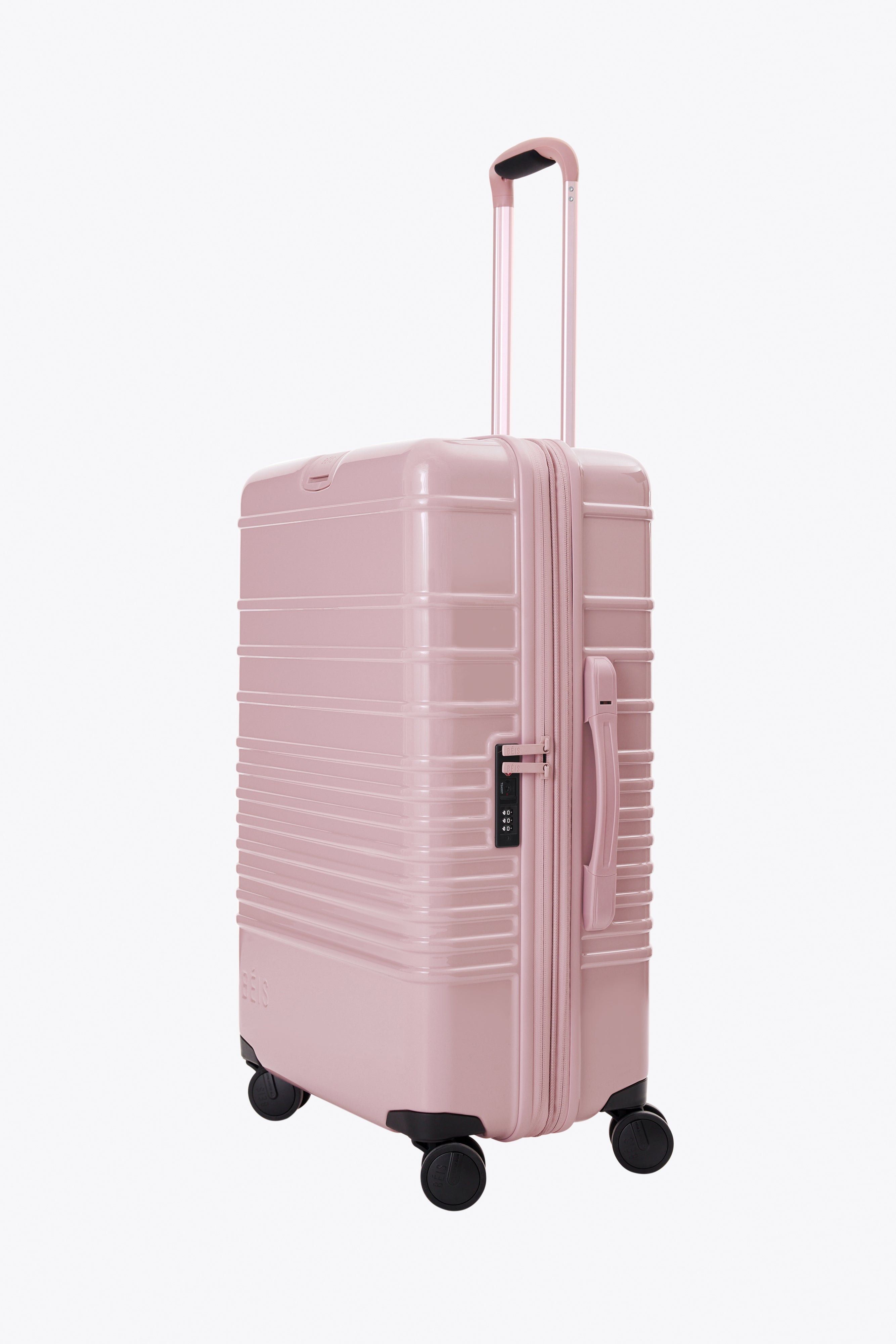 Glossy Atlas Pink Medium Check-In Roller Luggage - Perfect for Air Travel & Business Trips