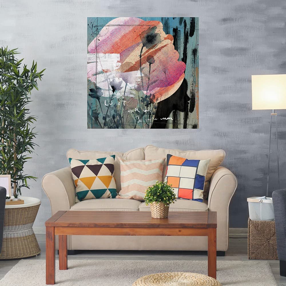 Blue Turban Fine Art Canvas Wall Decor by Nikki Chu - 32x32 Inch Ready to Hang Painting for Living Room, Bedroom, Office & More - Perfect for Home, Cafe and Hotel Decor