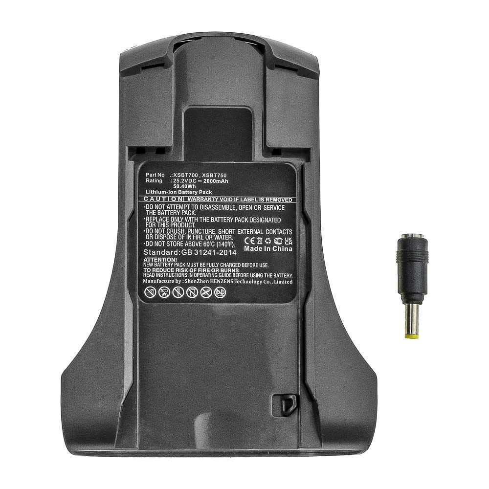Synergy Digital Vacuum Cleaner Battery - 25.2V 2000mAh Li-ion Replacement for Shark XSBT750EU/XSBT700 - Ultra High Capacity Power Supply for Shark Cordless Vacuums - Perfect for Home Cleaning, Pet Hair Removal & Car Detailing