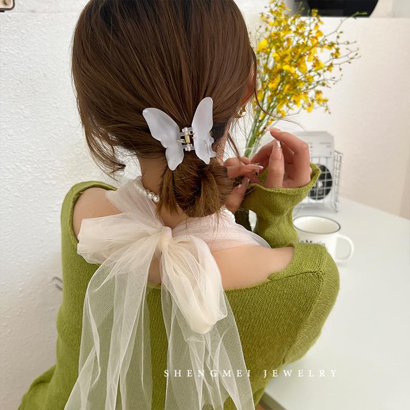 4PCS Butterfly Hair Claw Clips - Non-Slip Strong Hold Hair Clips for Women & Girls, Cute Matte Hair Accessories for Thick & Thin Hair - Perfect for School, Work, Parties & Daily Styling