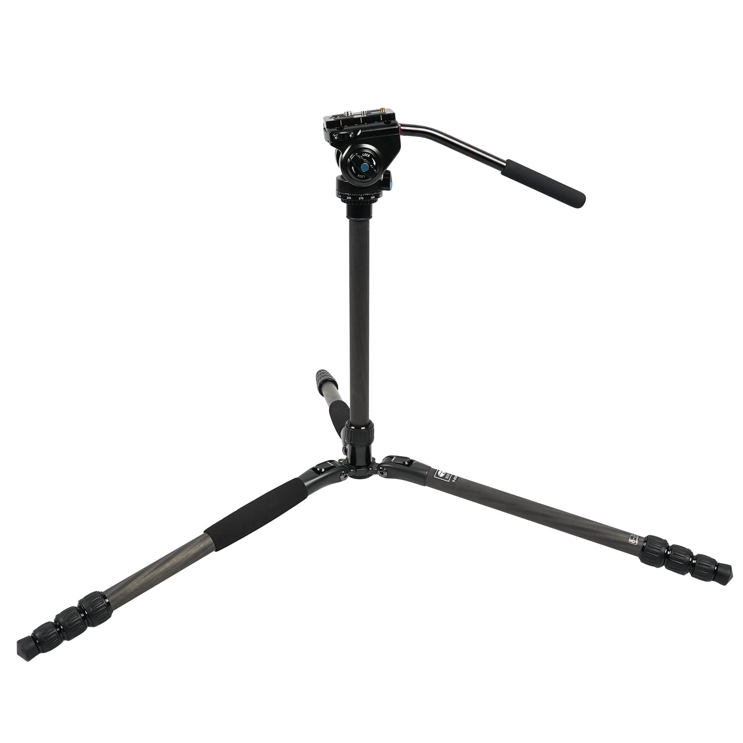 SIRUI T04S Carbon Fiber Tripod with VA-5 Compact Fluid Video Head - Professional Camera Tripod for DSLR, Mirrorless, Video Shooting - Perfect for Travel, Vlogging, and Outdoor Photography (T-024SK+VA-5)